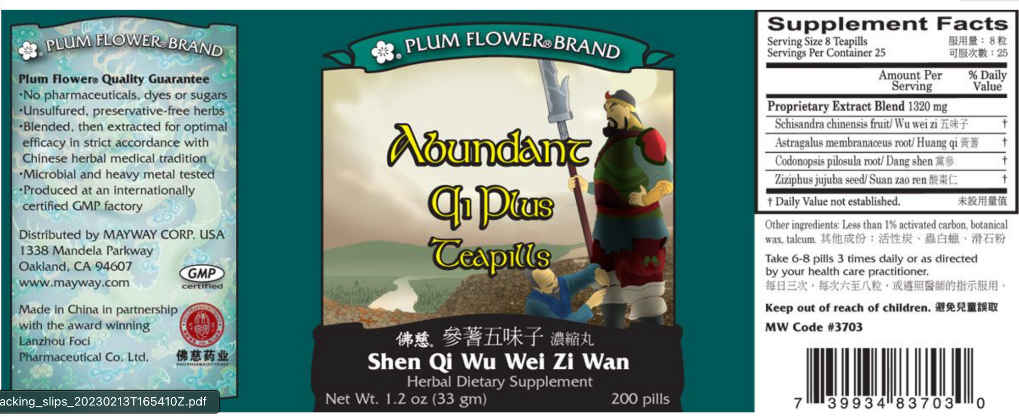 Abundant Qi Plus Teapills